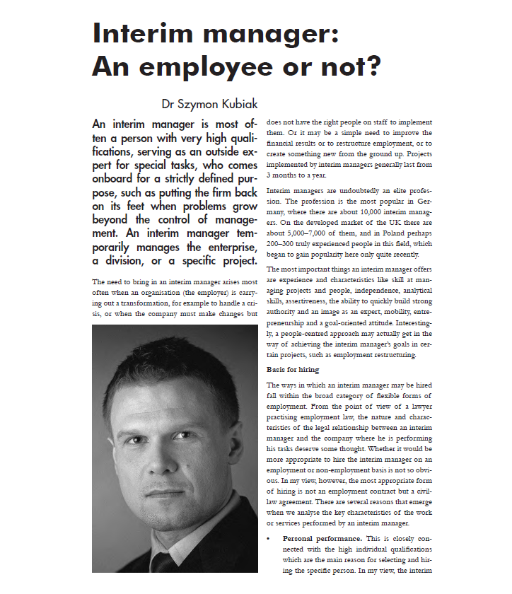 Interim manager: an employee or not?